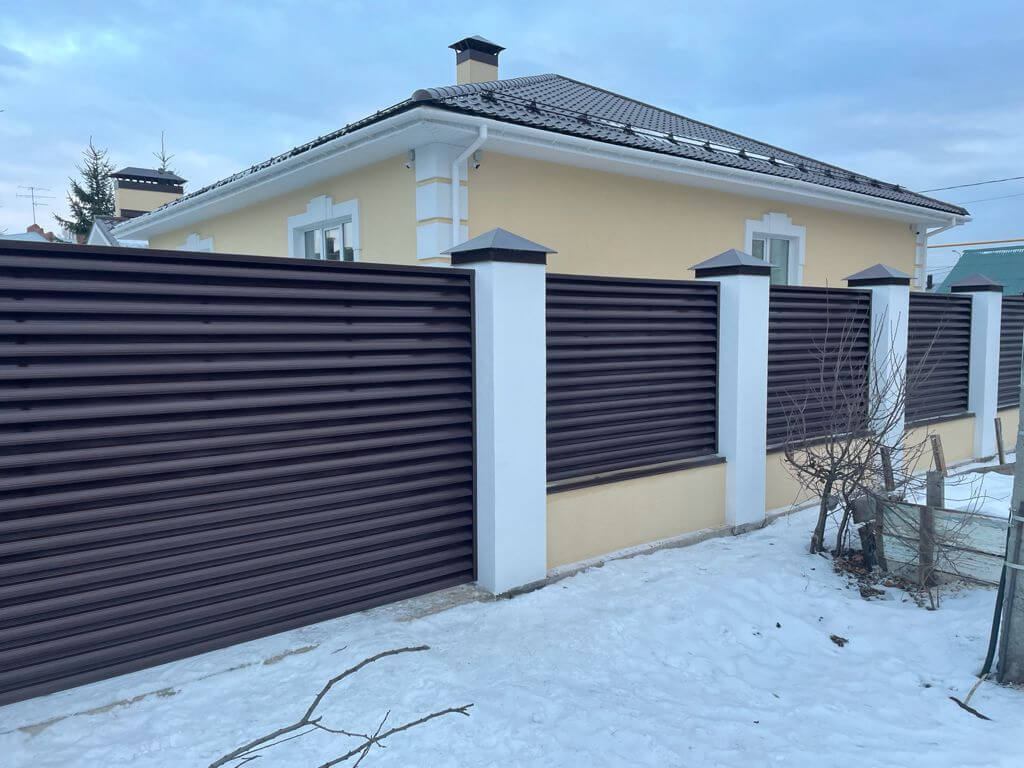 Забор-жалюзи ral8017/8017 шоколад двусторонний фото5 в Владивостоке