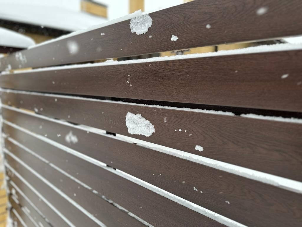 Забор-ранчо из металлопланкена 34м Мореный Дуб Printech фото 2 в Владивостоке