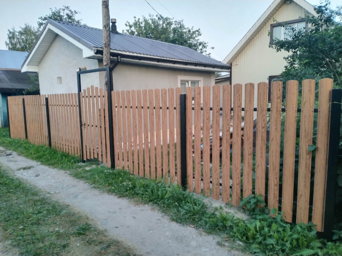 Забор из евроштакетника 14м Кипарис 2xPrintech двусторонний в Владивостоке